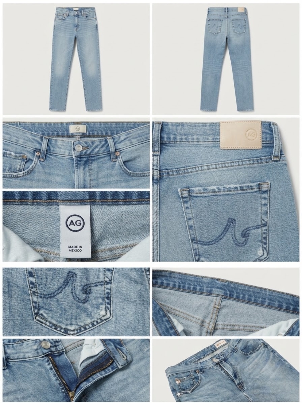Ag Adriano Goldschmied Light Blue Straight Leg Jeans